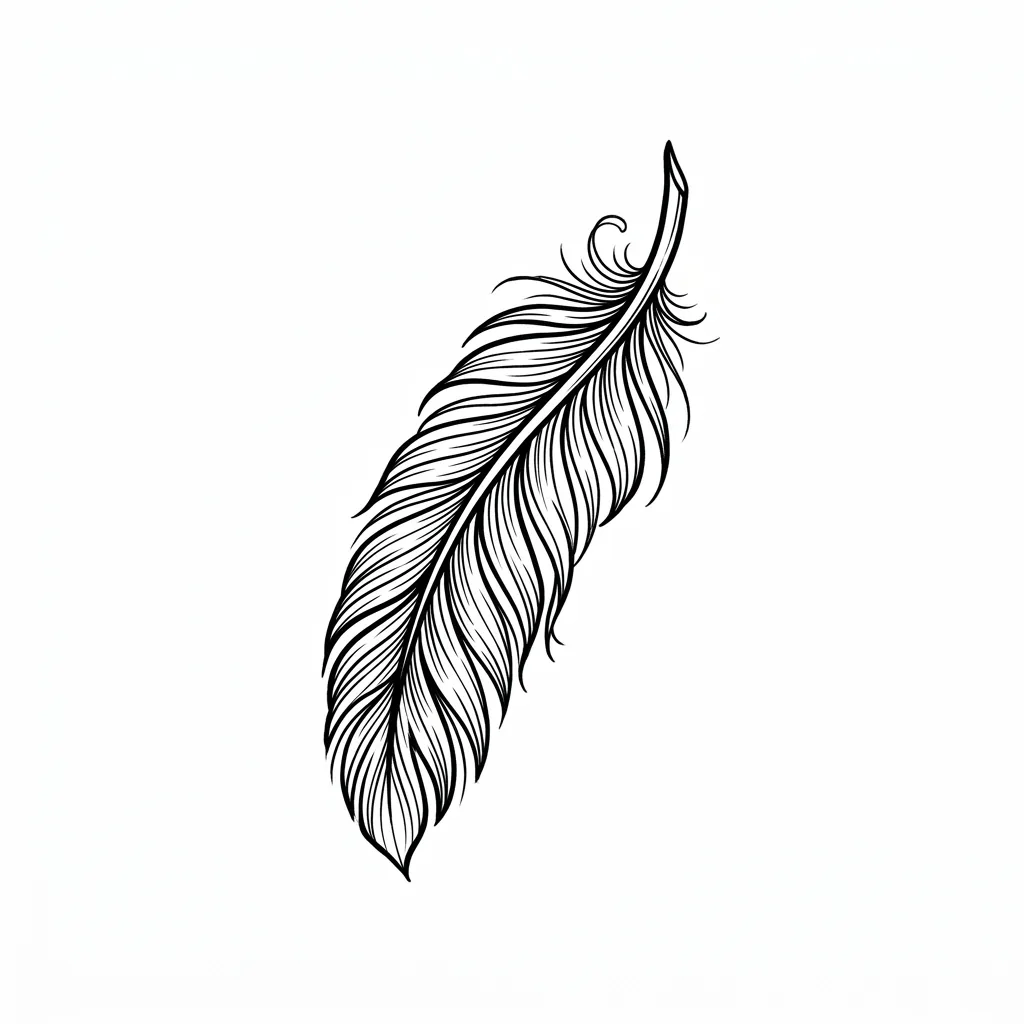 Geometric feather tattoo idea for upper arm