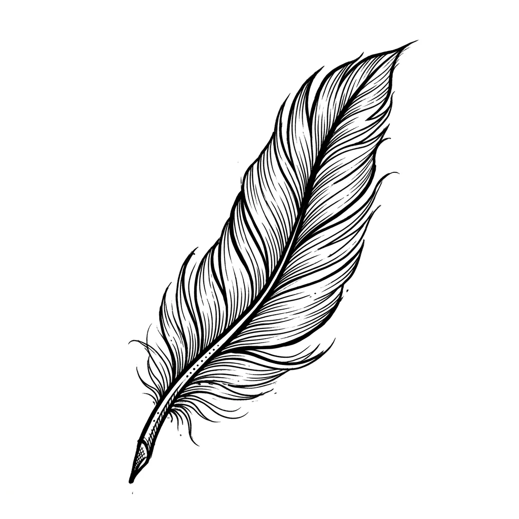 Color feather tattoo idea for collarbone