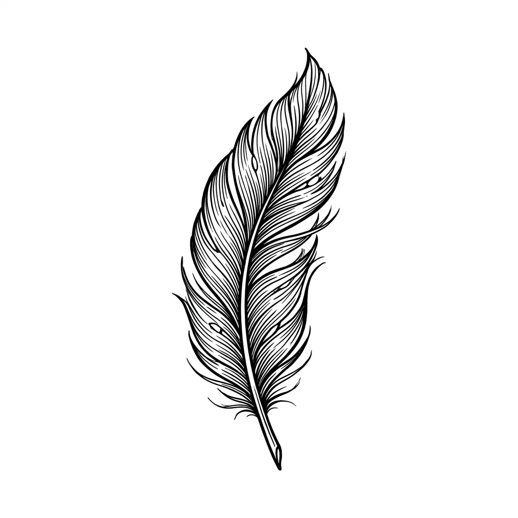 Realistic feather tattoo idea for shoulder