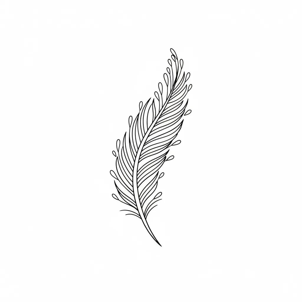 Traditional feather tattoo idea for back
