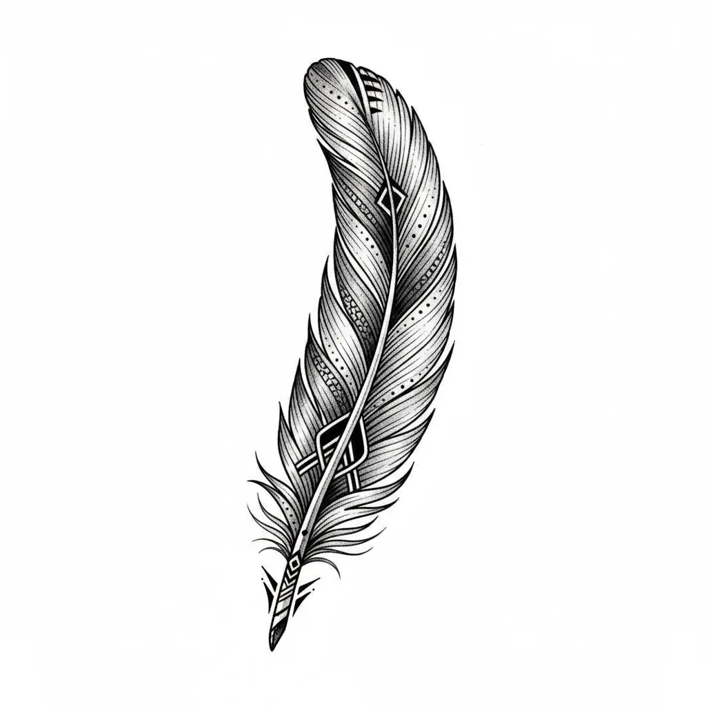 Color feather tattoo idea for collarbone