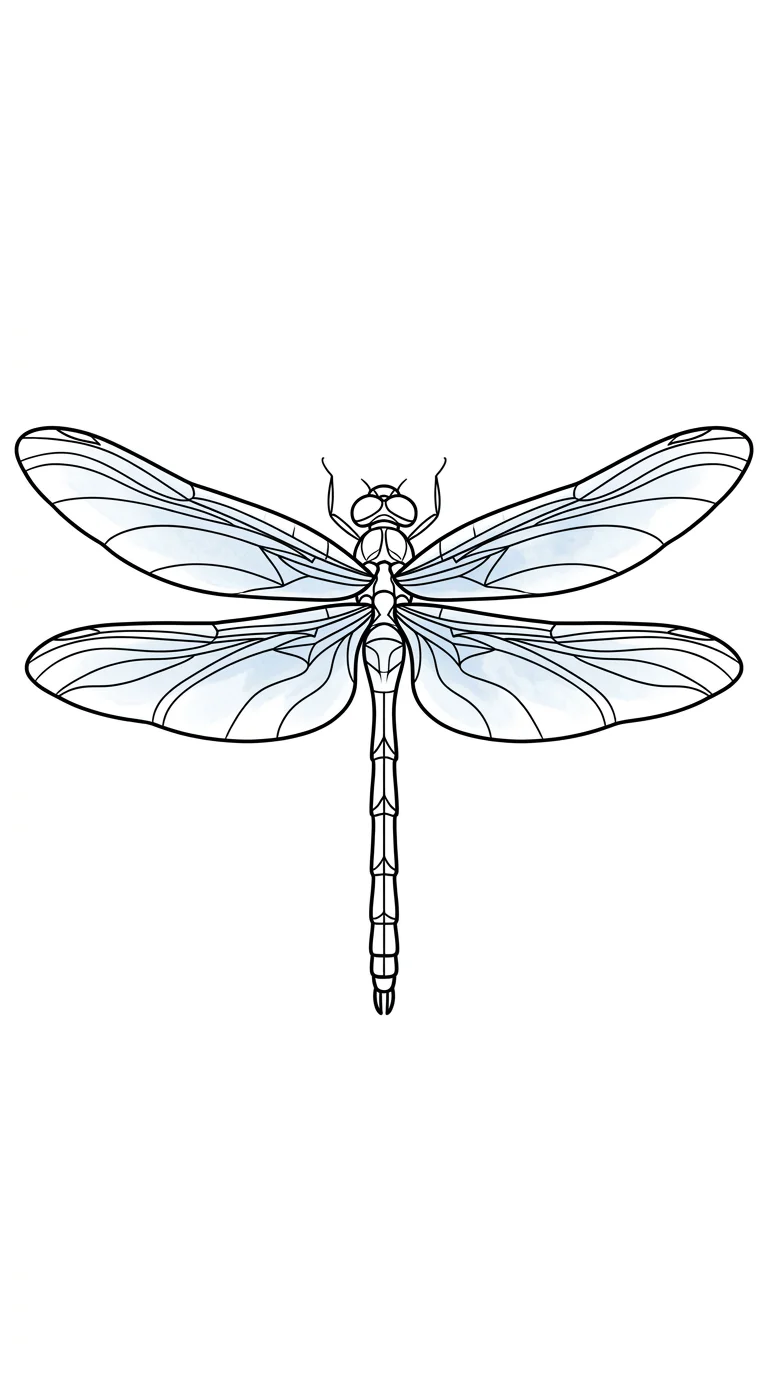 Dragonfly stencil fine line tattoo stencil tattoo idea for back