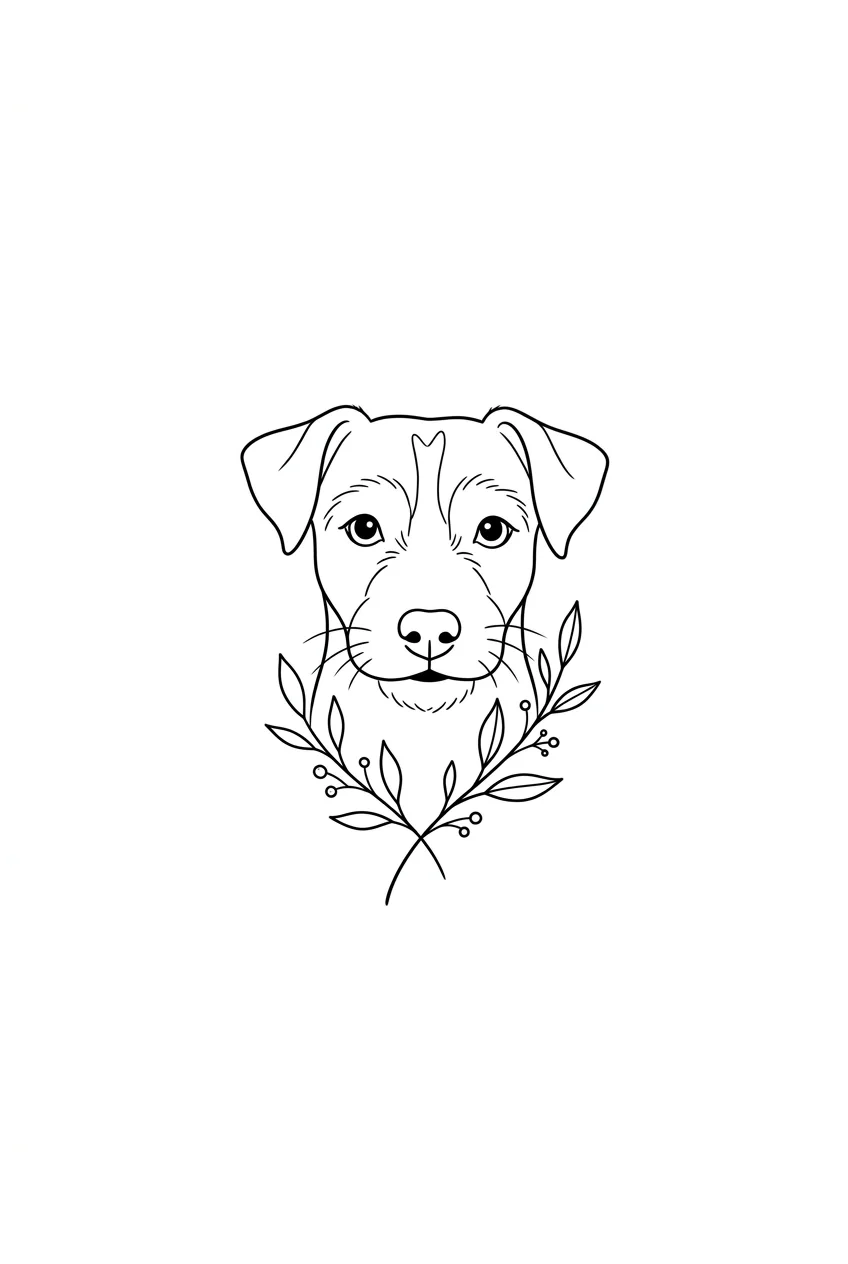 Pet portrait stencil fine line tattoo stencil tattoo idea for forearm