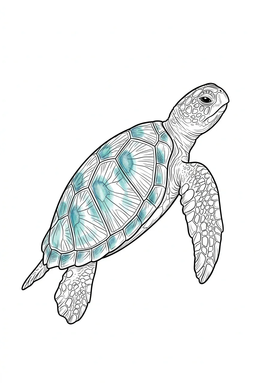 Sea turtle fine line tattoo stencil tattoo idea for shoulder