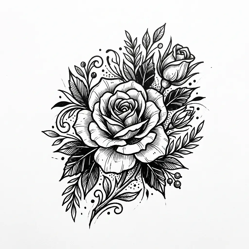 Fine-line flower tattoo idea for forearm
