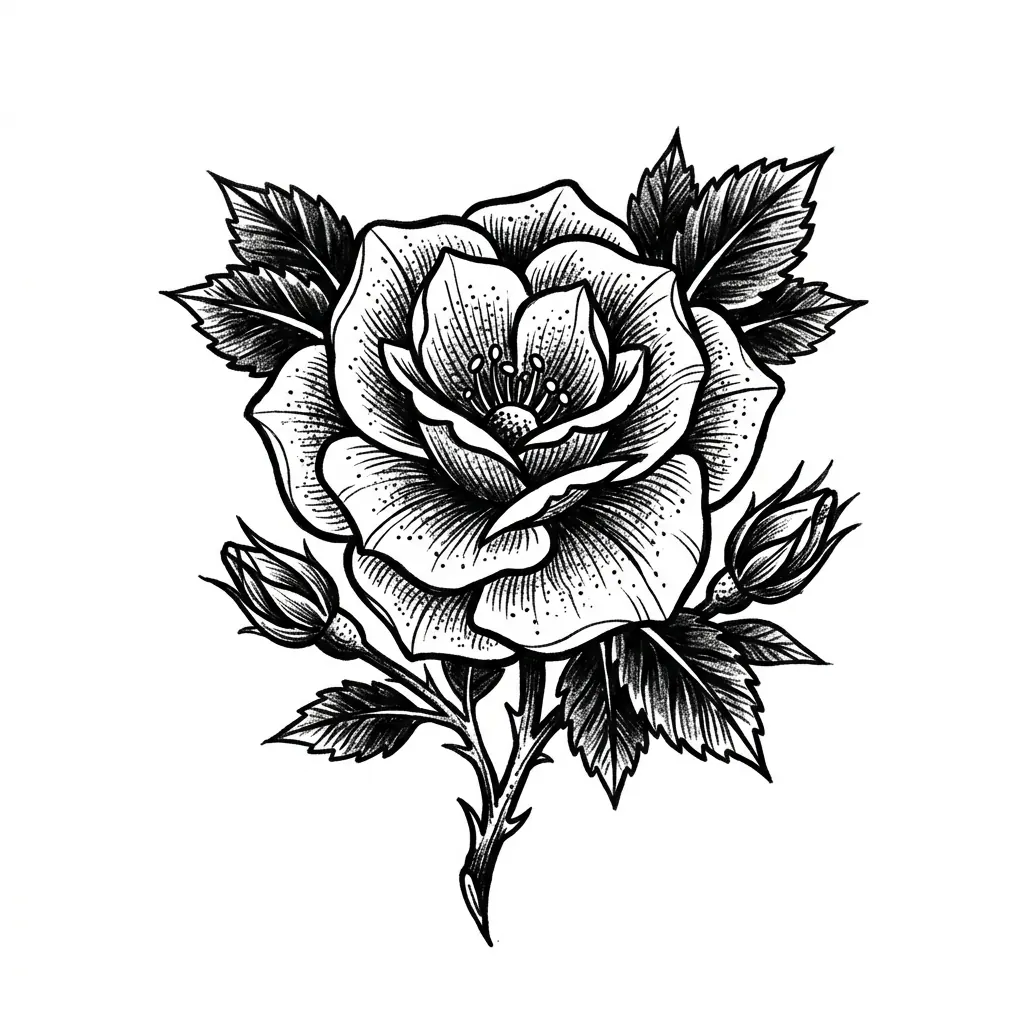 Fine-line flower tattoo idea for forearm