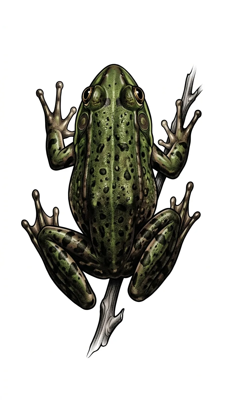 Blackwork frog tattoo idea for wrist