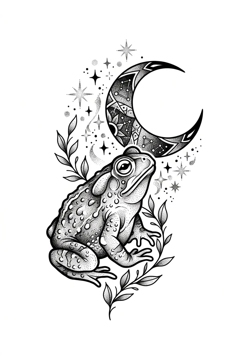 Blackwork frog tattoo idea for wrist