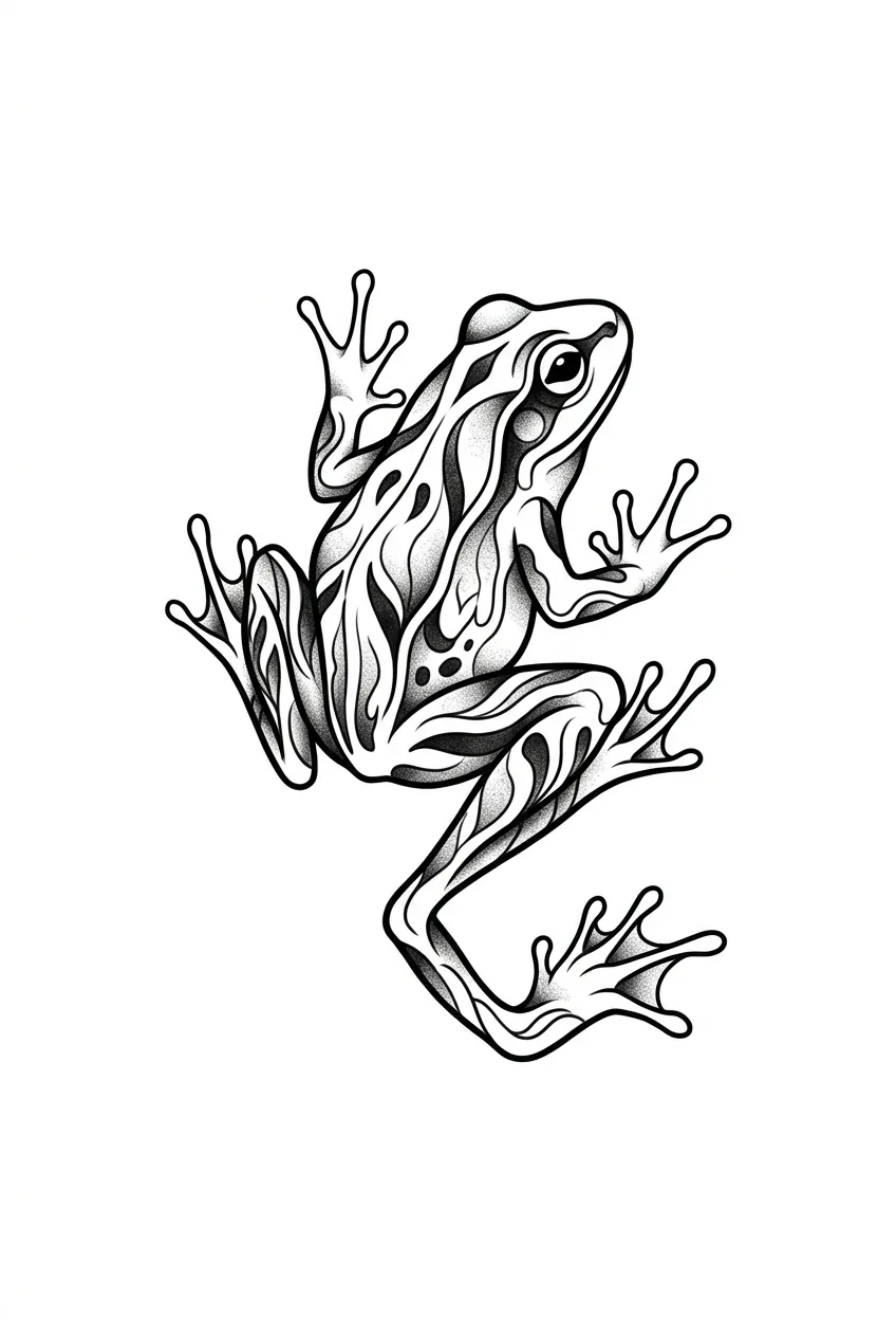 Traditional frog tattoo idea for back
