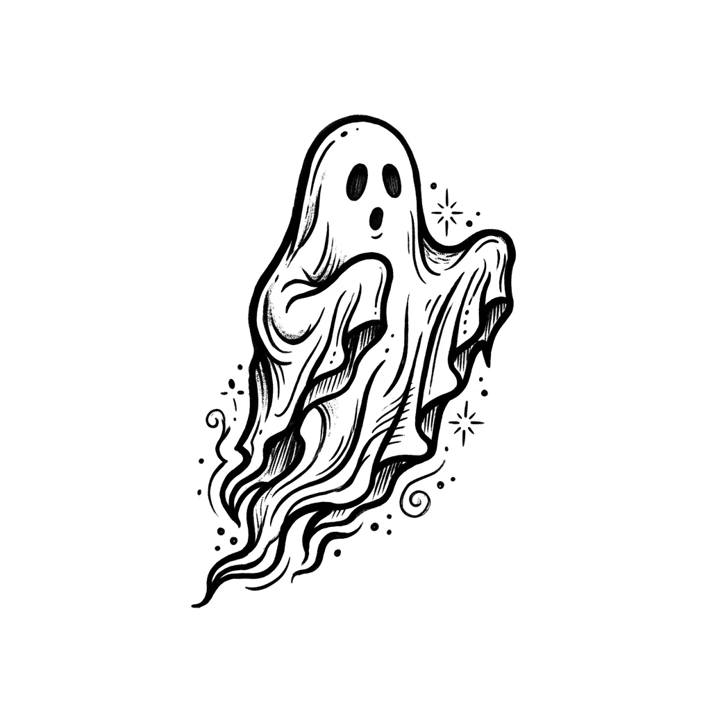Realistic ghost tattoo idea for shoulder