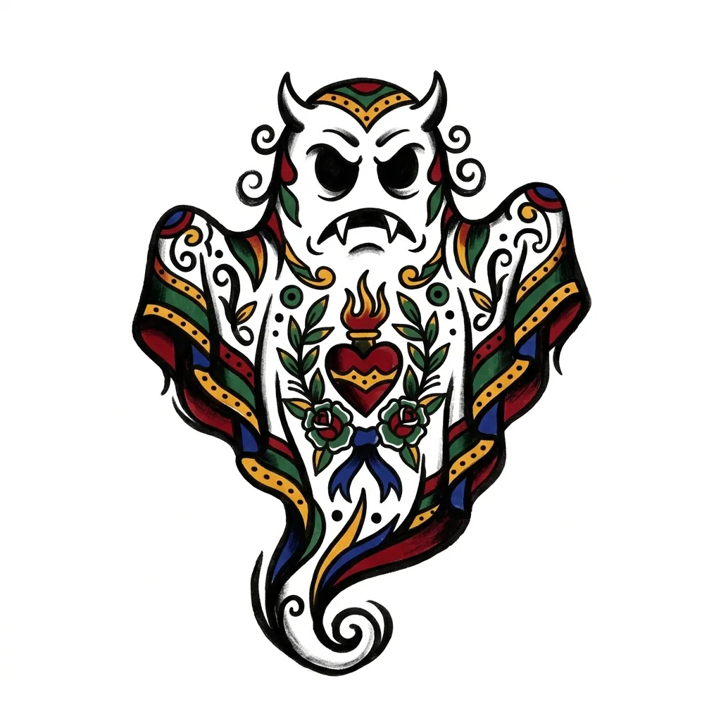 Fine-line ghost tattoo idea for forearm