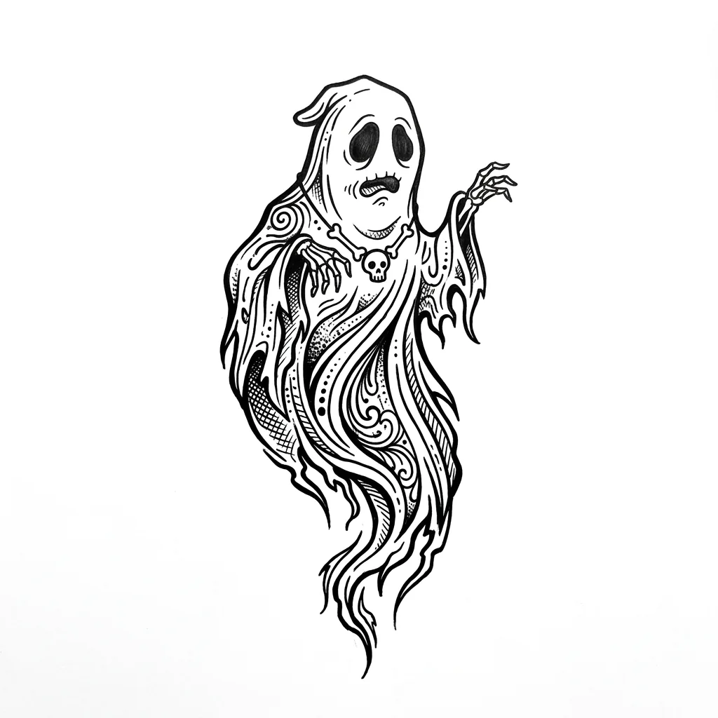 Realistic ghost tattoo idea for shoulder