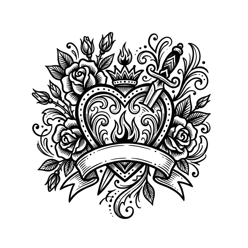 Fine-line heart tattoo idea for forearm