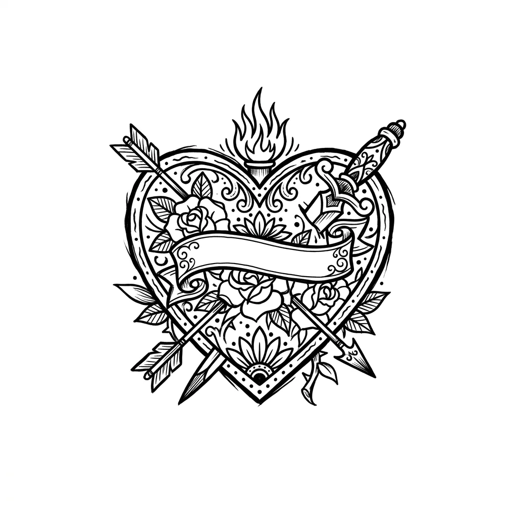 Realistic heart tattoo idea for shoulder