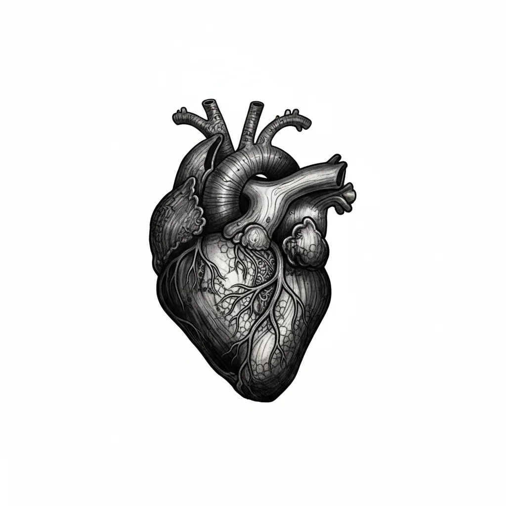 Traditional heart tattoo idea for back
