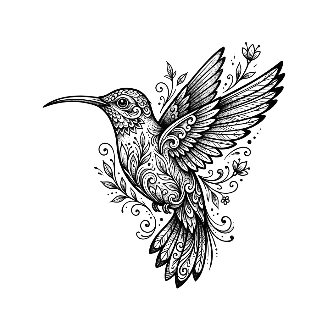 Realistic hummingbird tattoo idea for shoulder