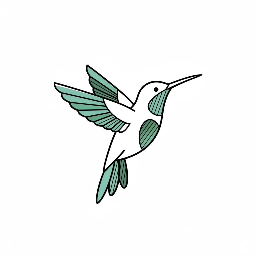 Blackwork hummingbird tattoo idea for wrist
