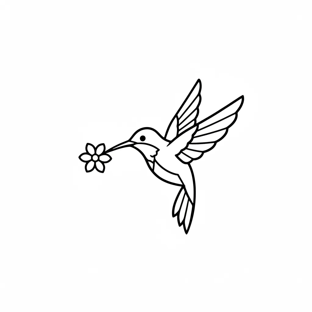 Traditional hummingbird tattoo idea for back