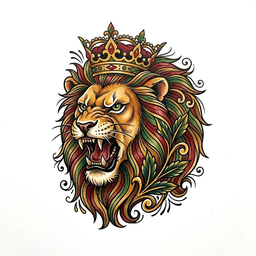 Fine-line lion tattoo idea for forearm