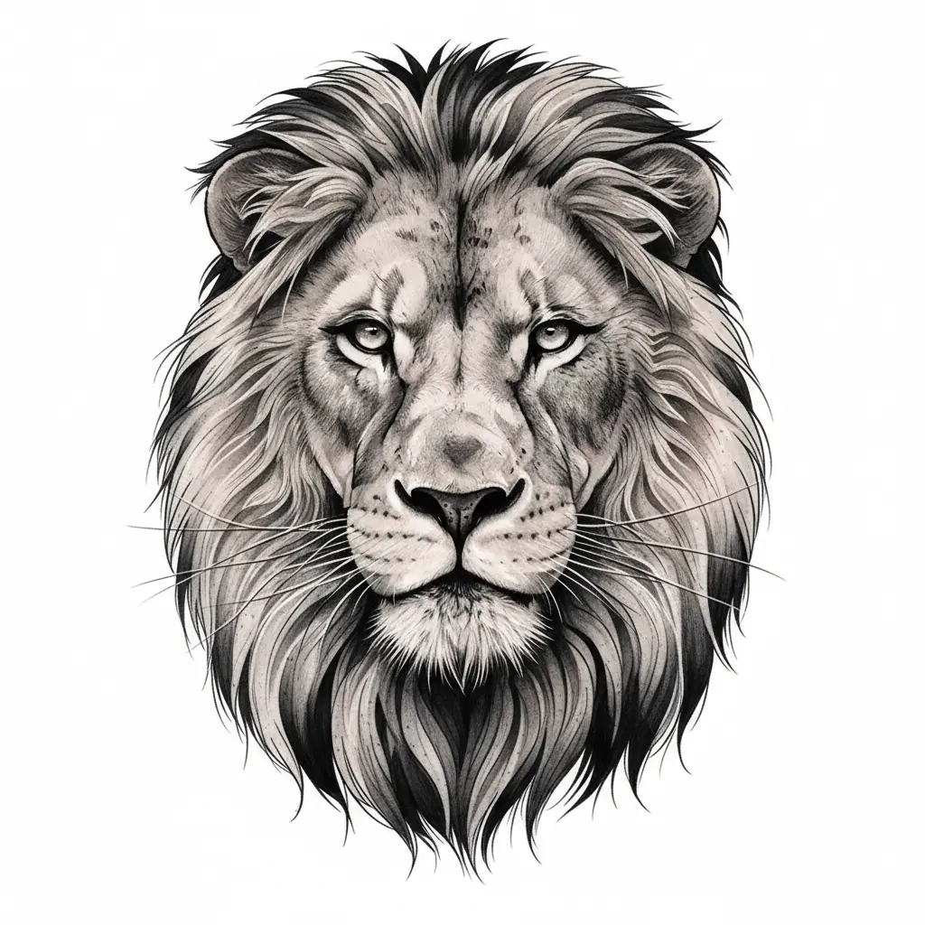 Blackwork lion tattoo idea for wrist