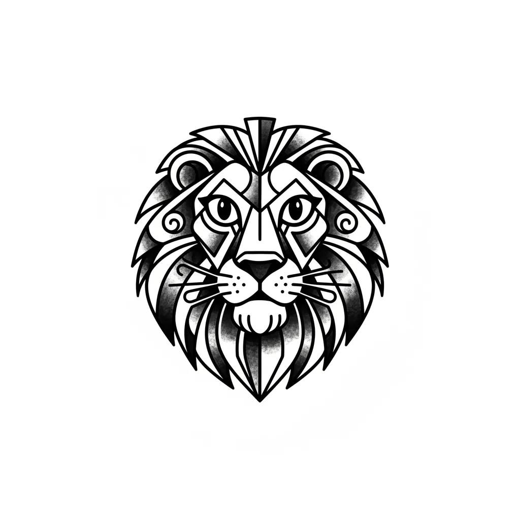 Traditional lion tattoo idea for back