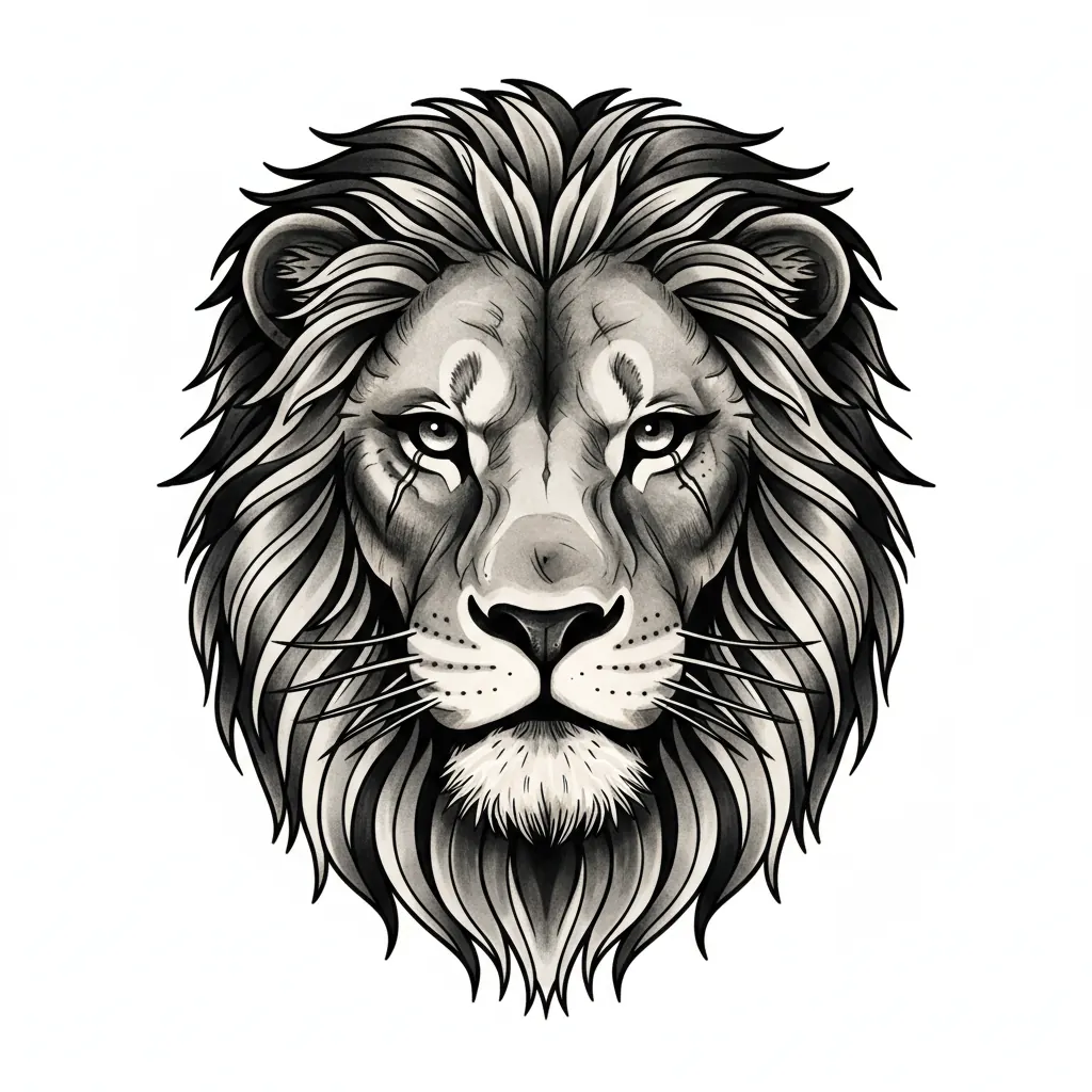 Color lion tattoo idea for collarbone