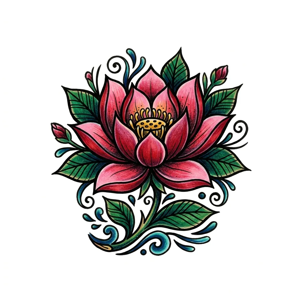 Fine-line lotus tattoo idea for forearm
