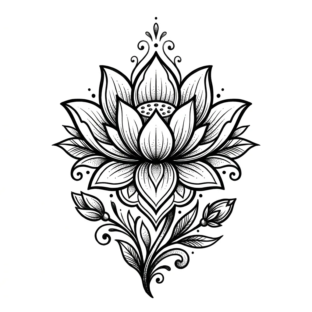 Realistic lotus tattoo idea for shoulder