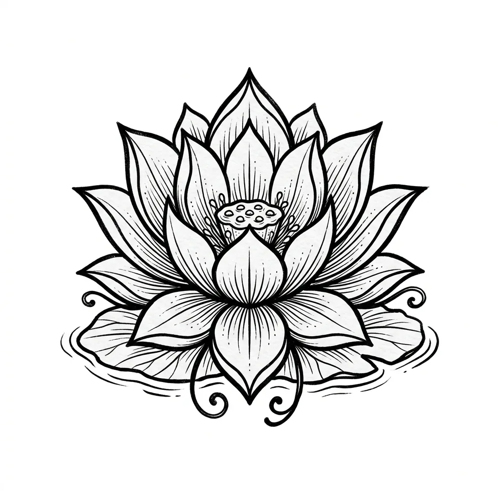 Color lotus tattoo idea for collarbone