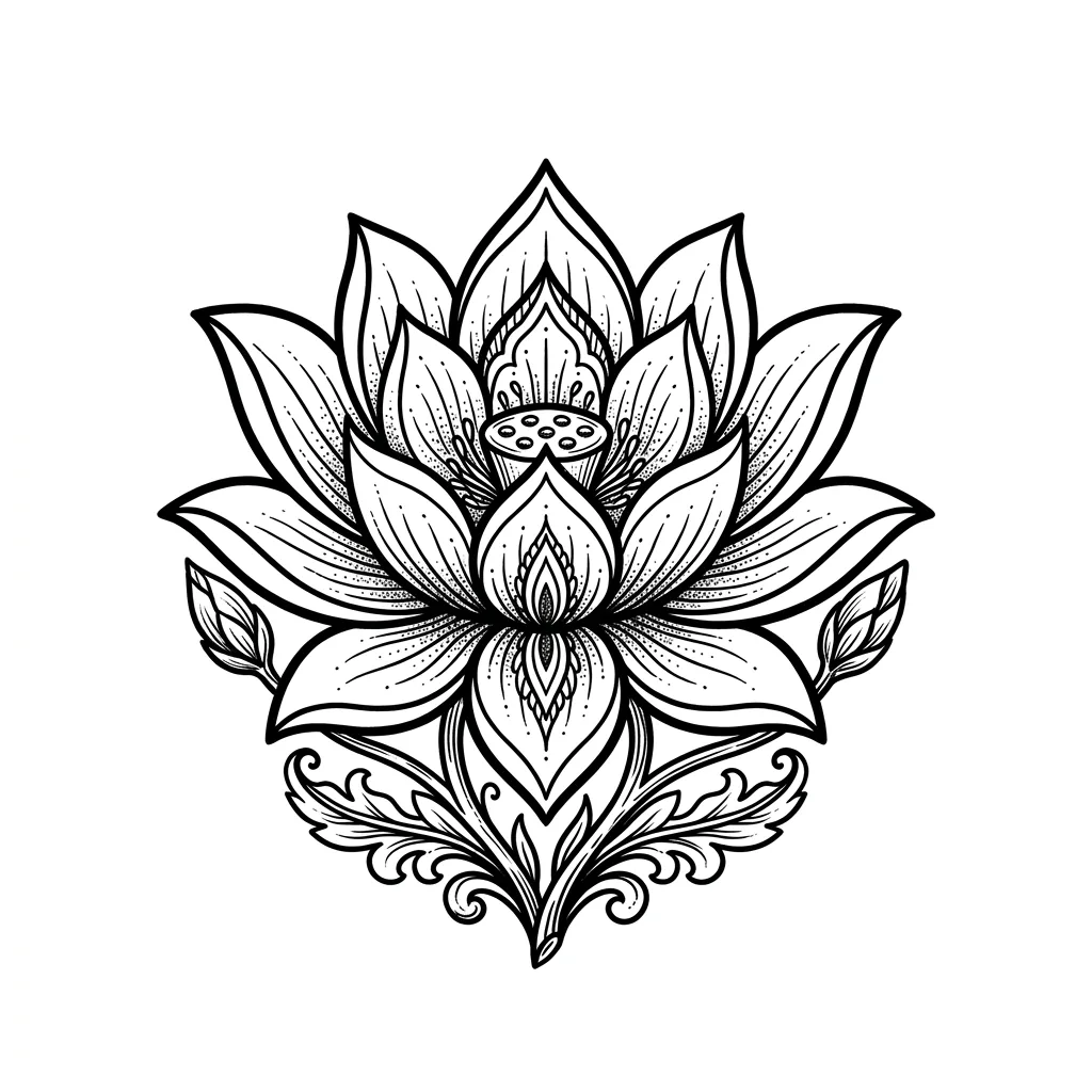 Realistic lotus tattoo idea for shoulder