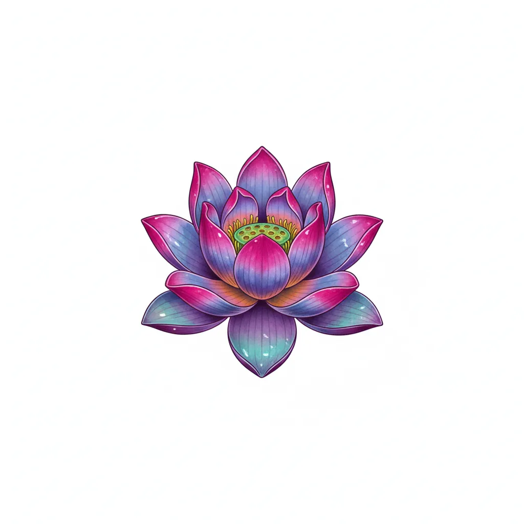 Blackwork lotus tattoo idea for wrist