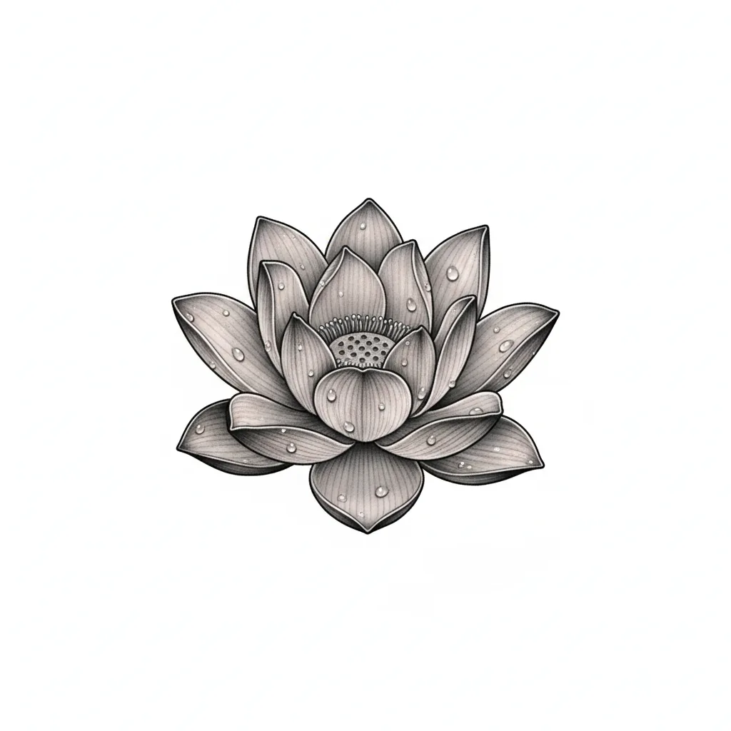 Geometric lotus tattoo idea for upper arm