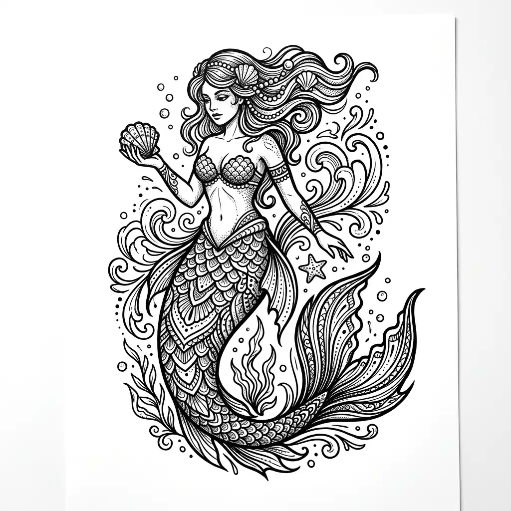 Color mermaid tattoo idea for collarbone