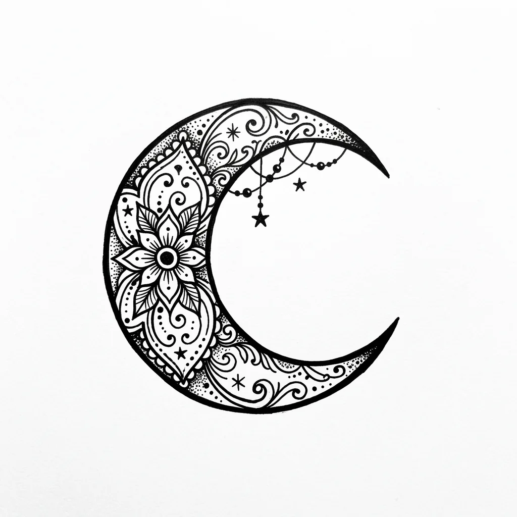Realistic moon tattoo idea for shoulder