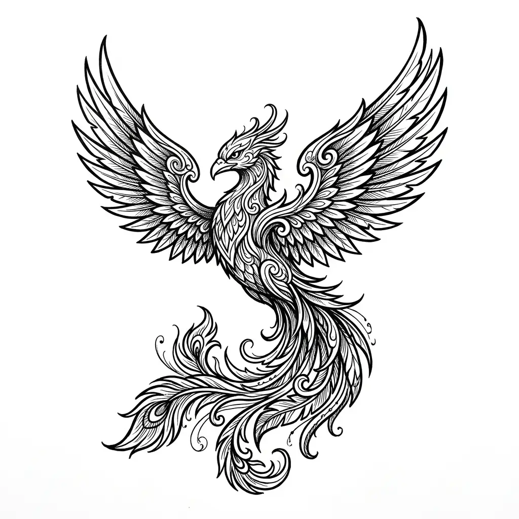 Realistic phoenix tattoo idea for shoulder