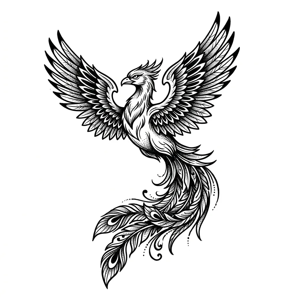 Color phoenix tattoo idea for collarbone