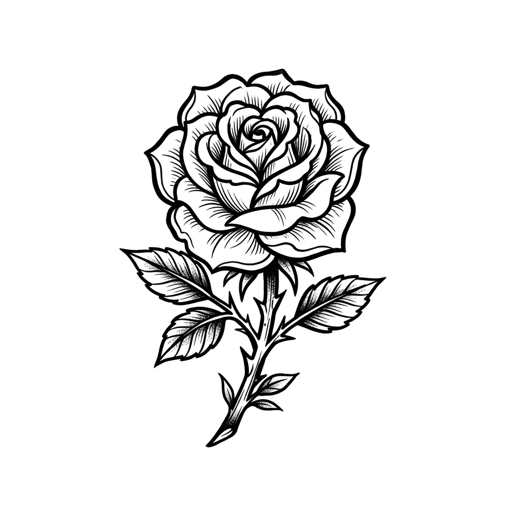 Geometric rose tattoo idea for upper arm