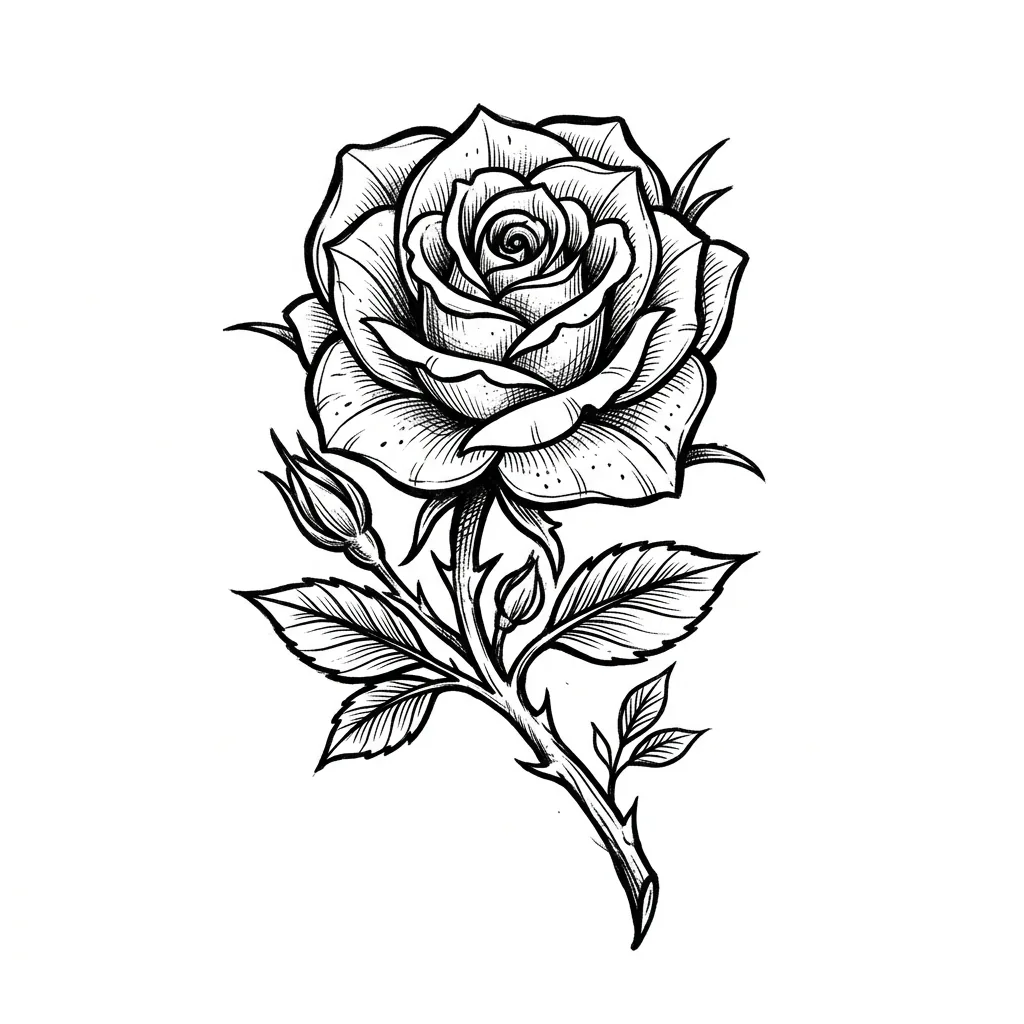 Fine-line rose tattoo idea for forearm
