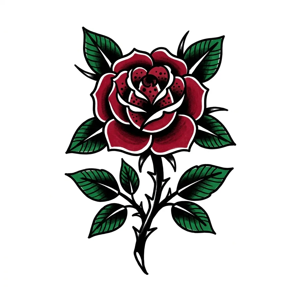 Blackwork rose tattoo idea for wrist