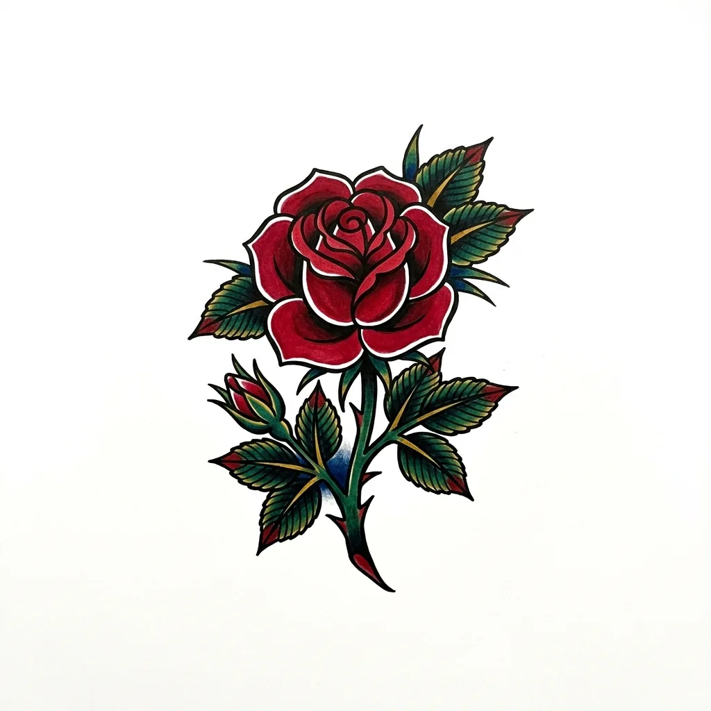 Geometric rose tattoo idea for upper arm