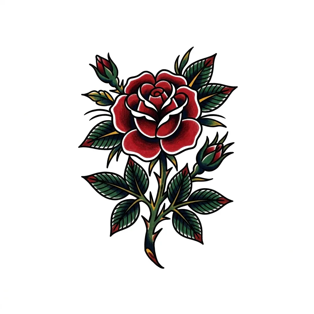 Fine-line rose tattoo idea for forearm