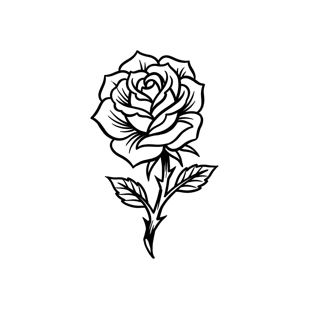 Fine-line rose tattoo idea for forearm