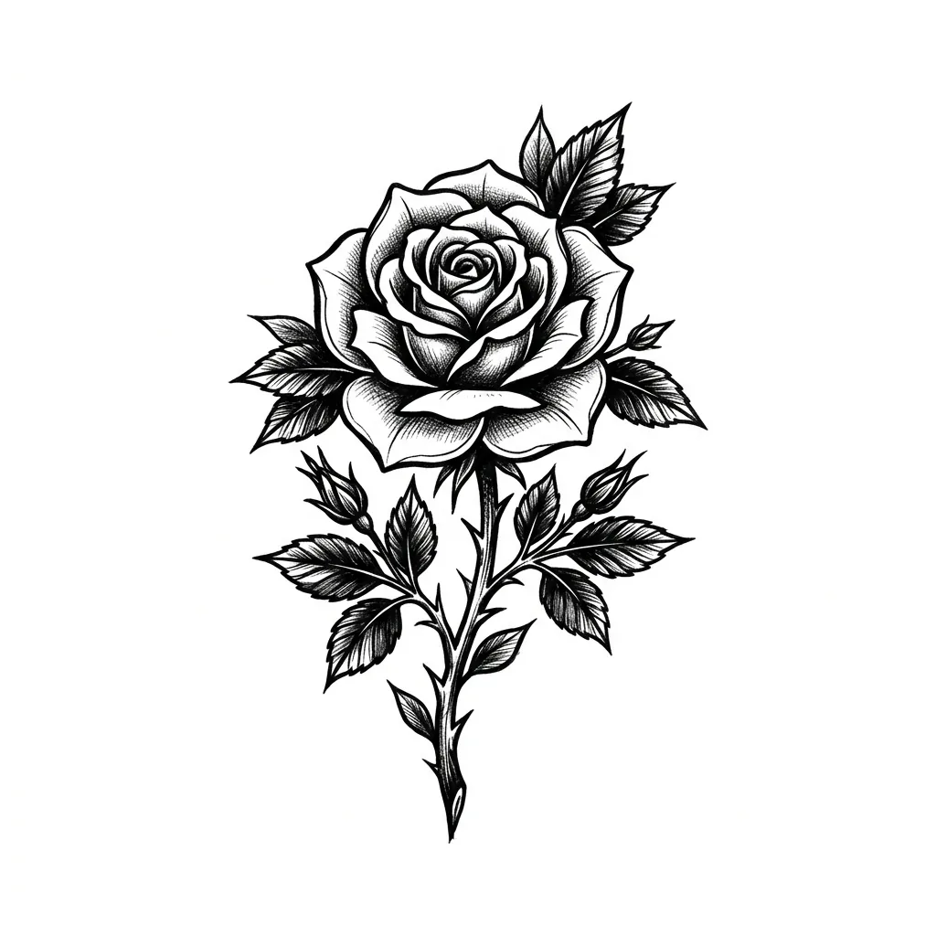 Realistic rose tattoo idea for shoulder