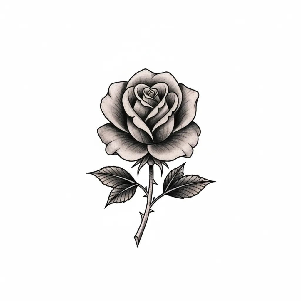Geometric rose tattoo idea for upper arm