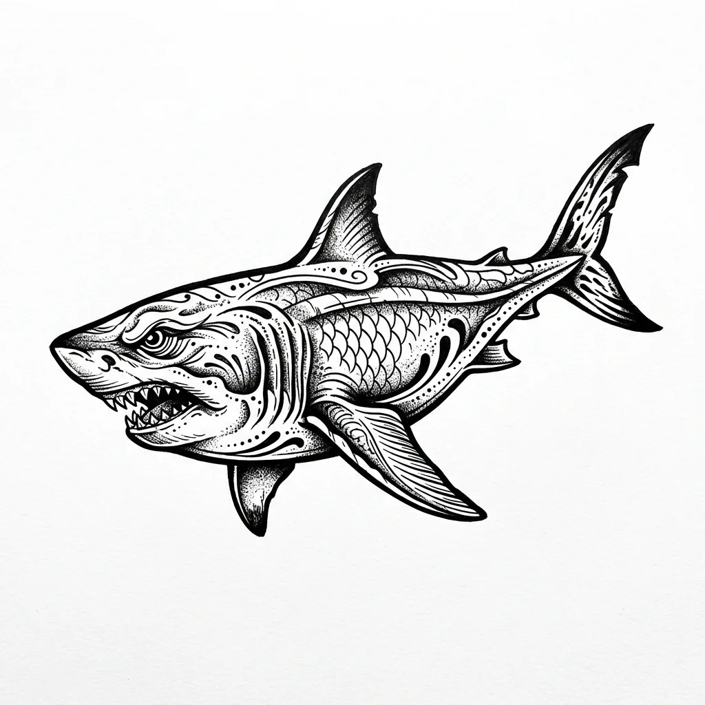 Shark Tattoos — AI-generated design examples