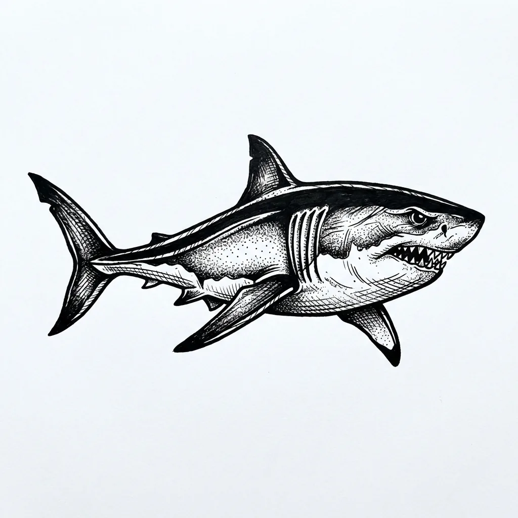 Realistic shark tattoo idea for shoulder