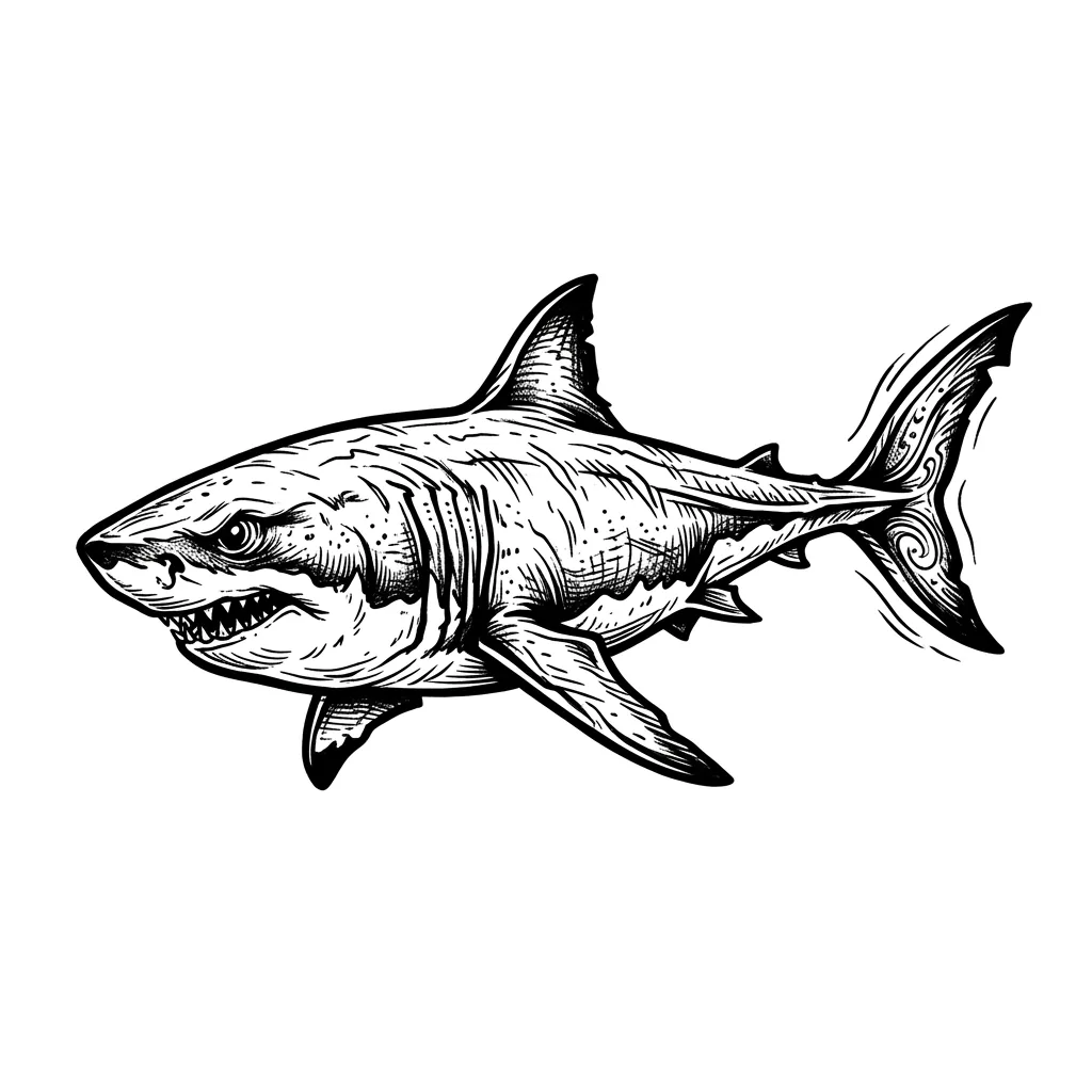 Color shark tattoo idea for collarbone