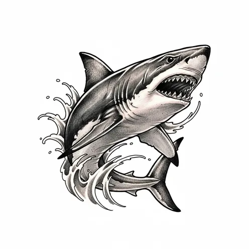Blackwork shark tattoo idea for wrist