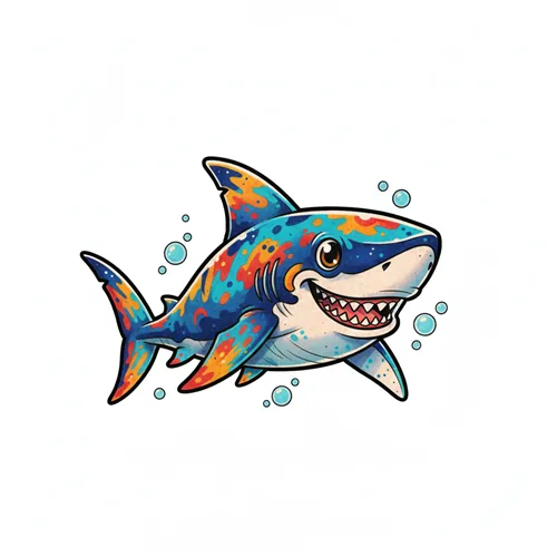 Traditional shark tattoo idea for back