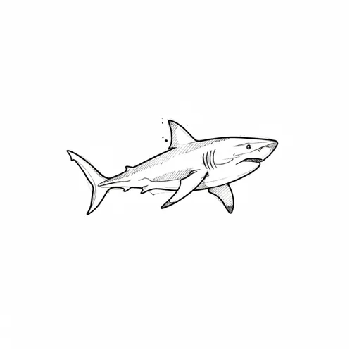 Geometric shark tattoo idea for upper arm